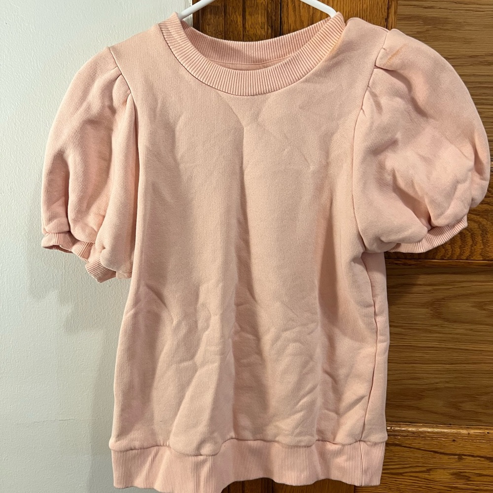 Pink top puffy sleeves
